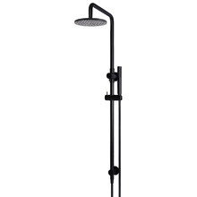 Round 200mm Twin shower with Square Gooseneck & Single Function Hand Shower